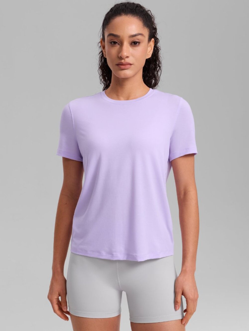 Quick Dry Crewneck Hip Length Short Sleeve